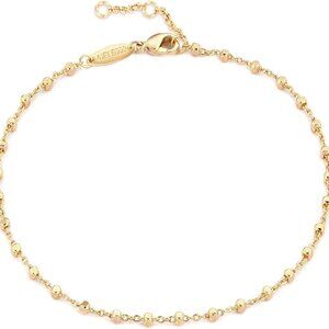 Anklet for Women Gold Chain 14K Gold Plated Dainty Boho Beach Summer Simple Foot